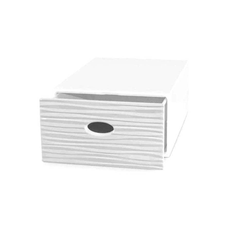 Cassetto contenitore multiuso da riordino 28x40x15 H qbox wave bianco Domopak