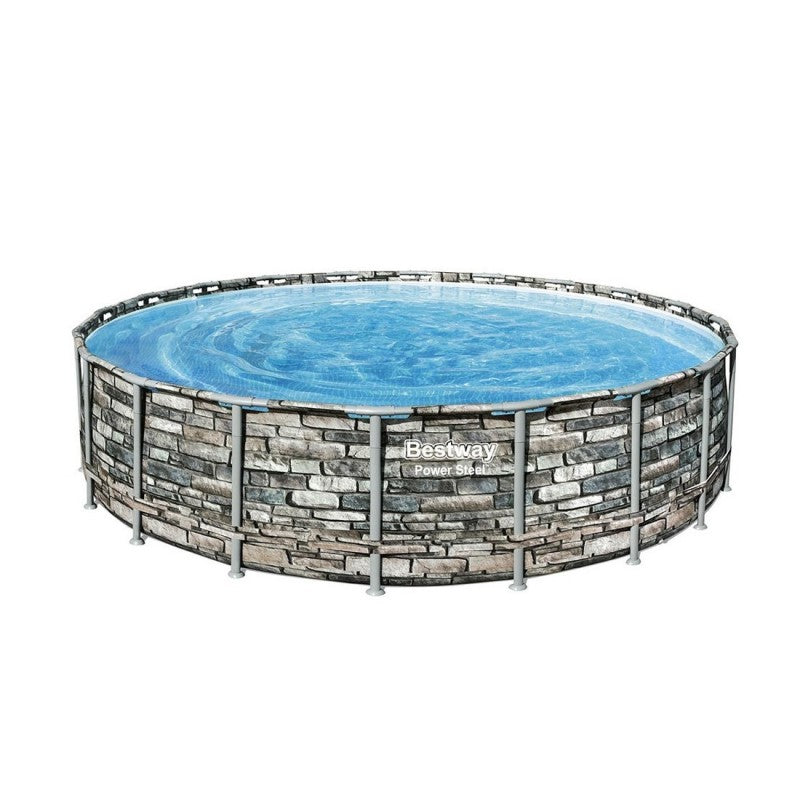 Piscina fuori terra 56883 rotonda Power Steel  cm 610 x 132 Power Steel  Bestway