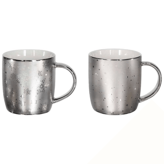 Mug Bombato 370 Cc All Silver Porcellana Argento