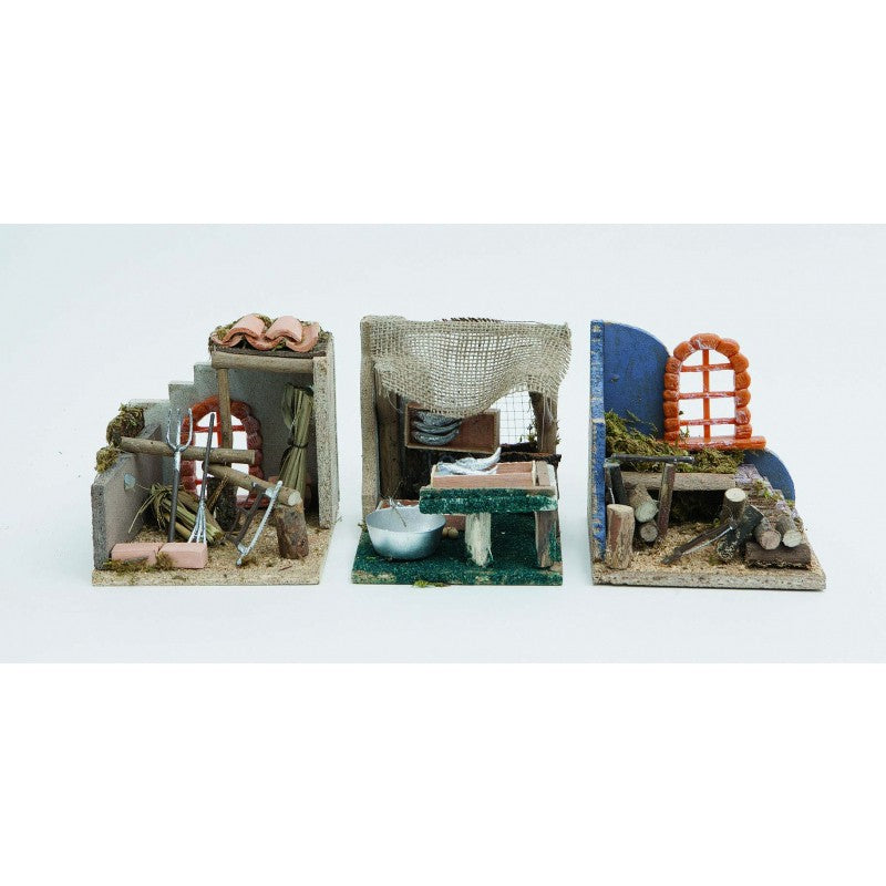 Scena fienile porticato presepe CM.14X15X15H  pz 1