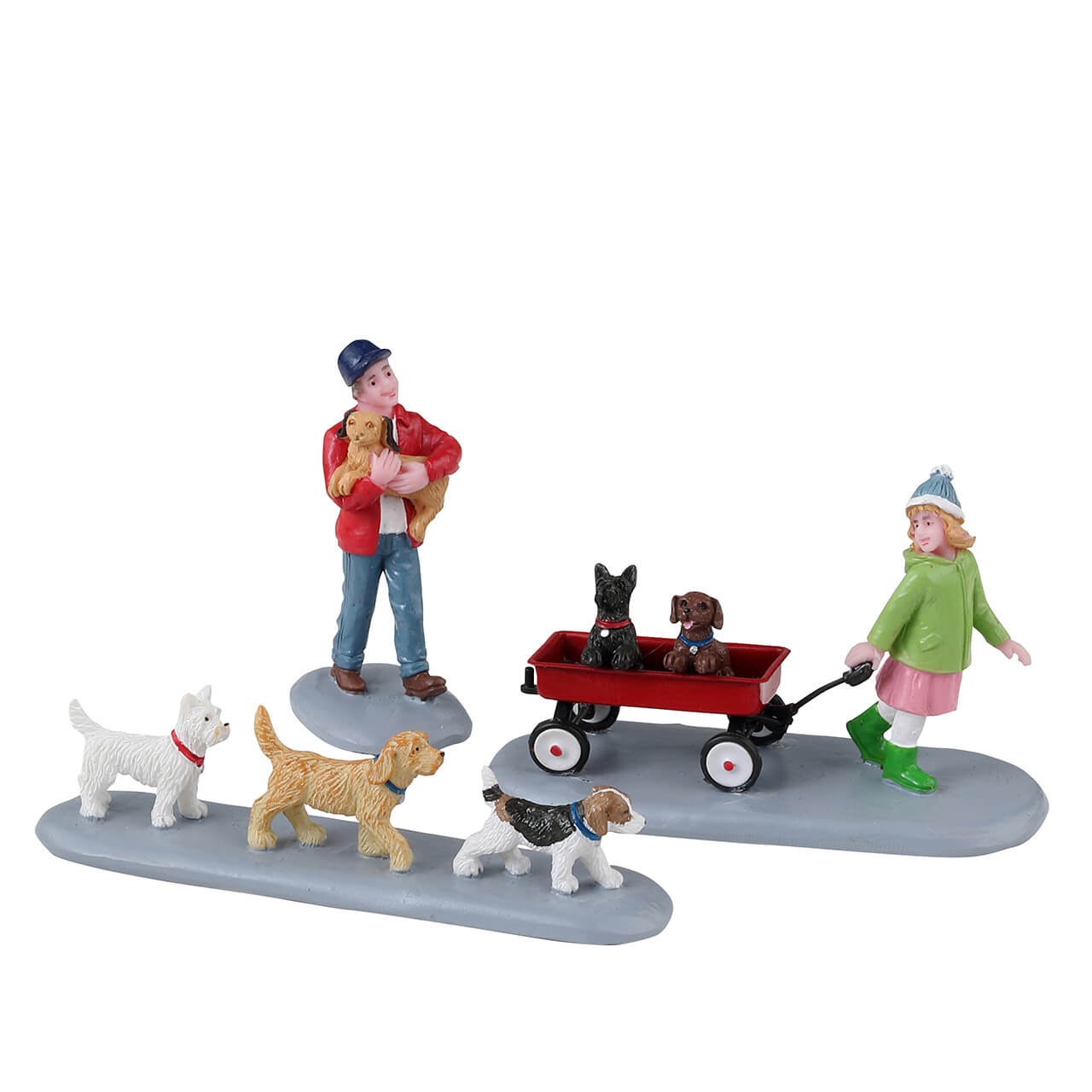 Lemax Puppy Parade Set Of 3 - Set di 3 cuccioli in parata per villaggio di Natale