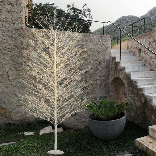 Albero Ramo TIGLIO Bianco H230cm 1560 MicroLED FlashLED 4m+ø115xH230cm Luci di Natale