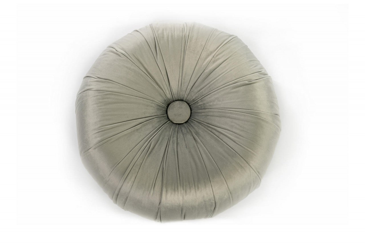 Pouf design velluto metallo grigio cm 36 x 36 x h 30