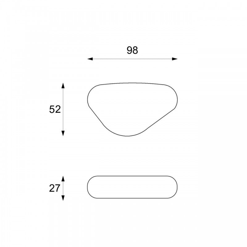 Tavolino moderno  pietra grigio cm 52 x 98 x h 27