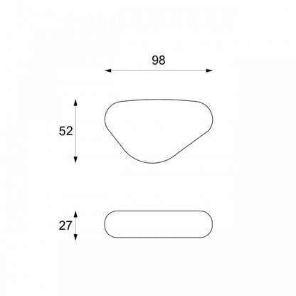 Tavolino moderno  pietra grigio cm 52 x 98 x h 27