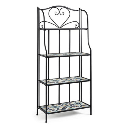 Libreria pieghevole Positano 4 piani in metallo stile country cm 57x28x133h Iperbriko