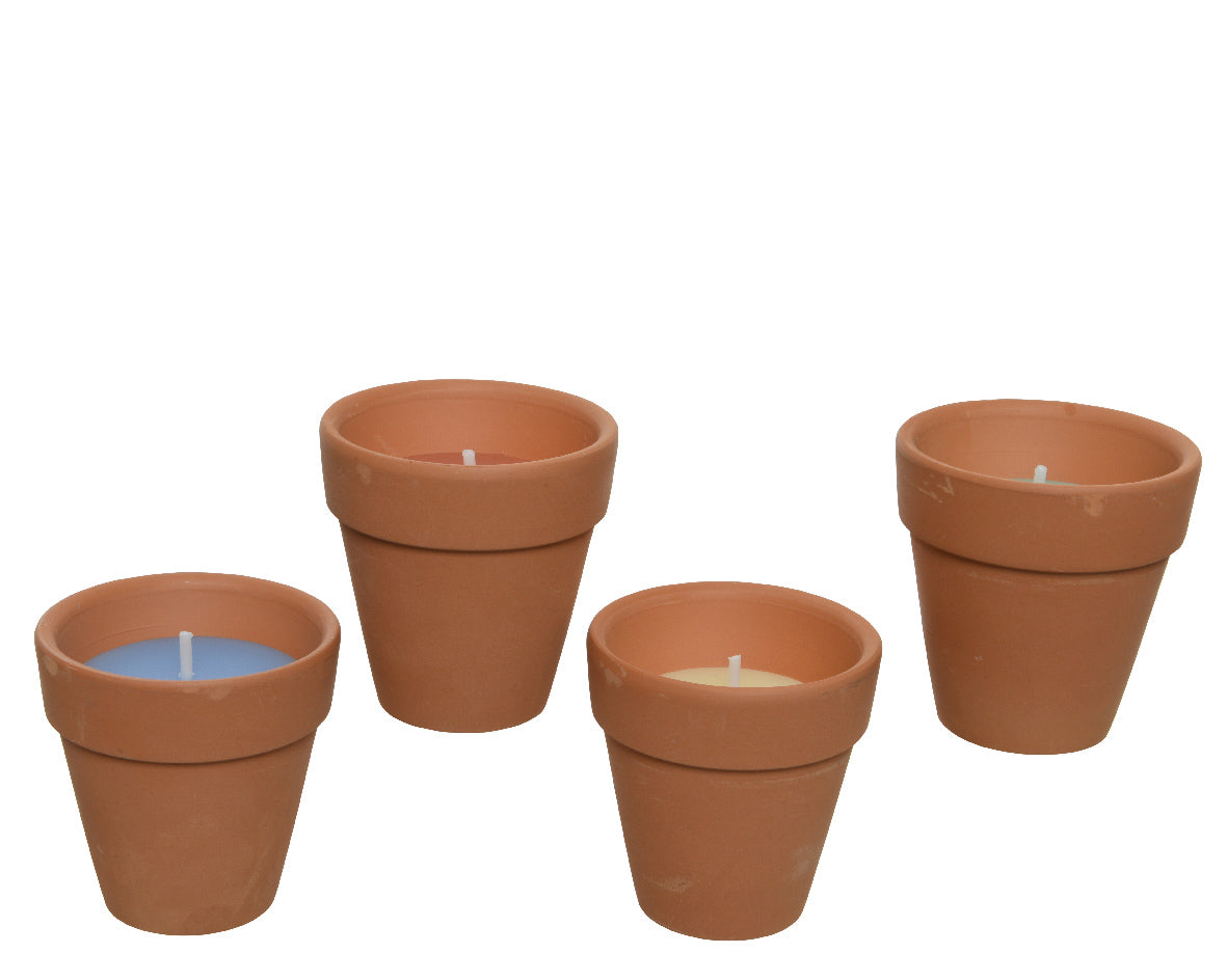 Candela alla citronella con vaso in cemento da esterno