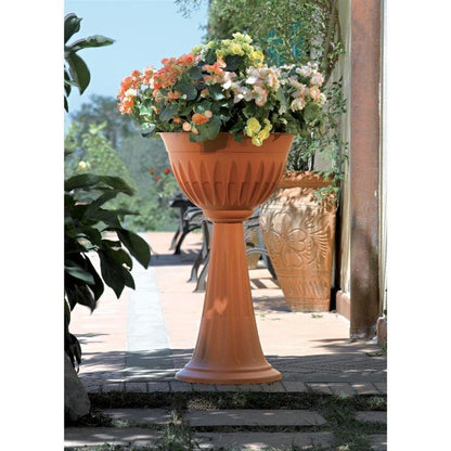 Bama Colonna Alba Fiori cm. 43x74,5h lt. 20 Terracotta Plastica Fioriera 31904