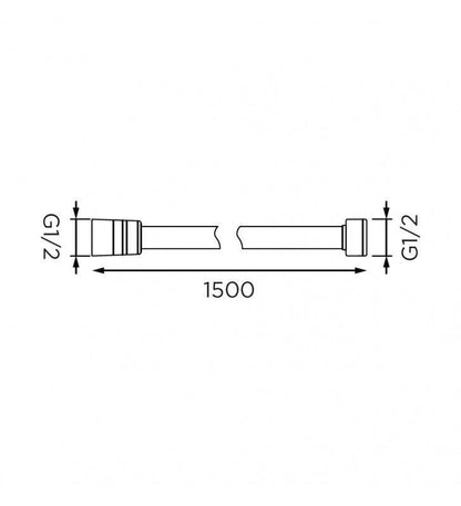 Flessibile in acciaio cromato da 150 cm con doppia aggraffatura, perfetto per ogni esigenza di flessibilità e resistenza.