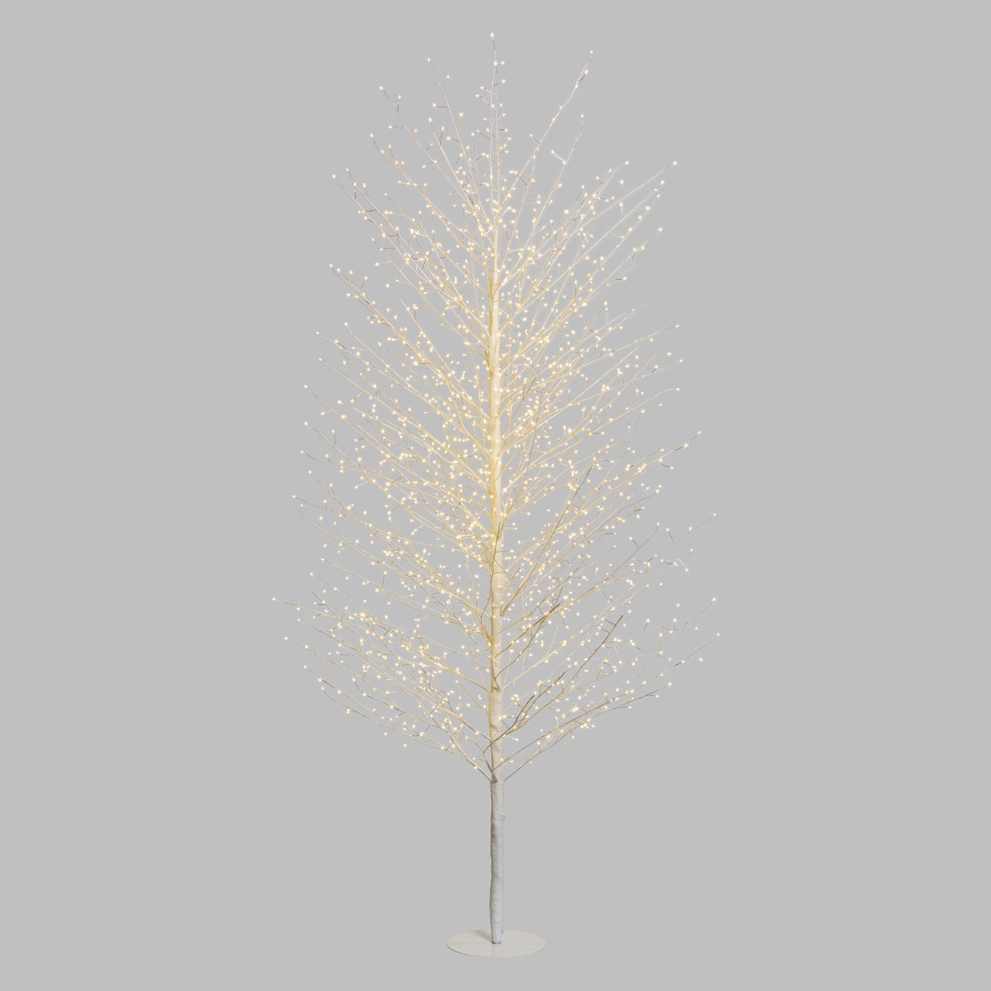 Albero Ramo TIGLIO Bianco H230cm 1560 MicroLED FlashLED 4m+ø115xH230cm Luci di Natale