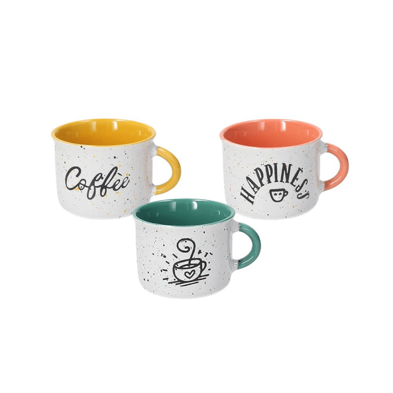 Tazzina da caffè senza piattino 90 cc Happy Coffee Stoneware Multicolor