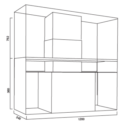 Cappa aspirante URBAN SPACE ISOLA in acciaio inox brunito cm 120x54