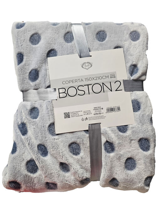 Coperta Matrimoniale Boston - 150 x 210 CM - Lavabile a 30° - 100% Poliestere