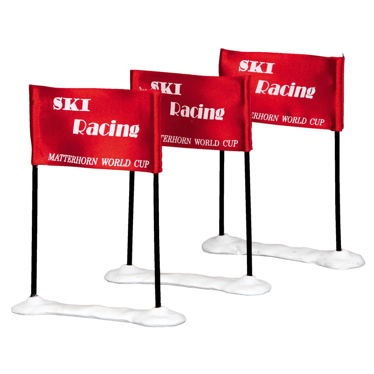 Lemax Ski Racing Flag, Set Of 3 - Bandiera da sci da gara, set di 3. per villaggio di Natale