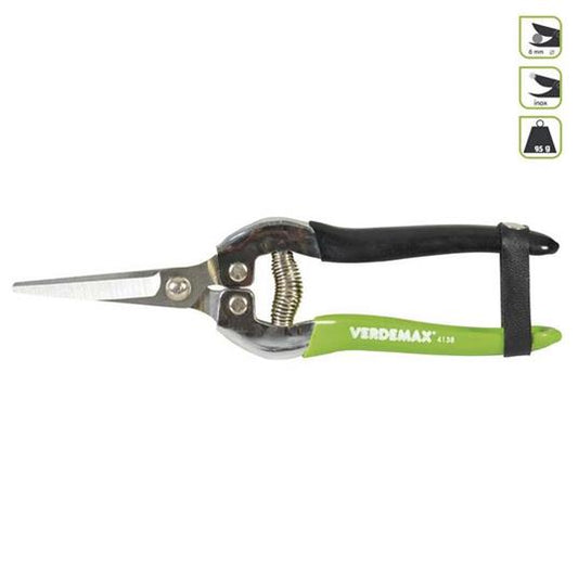 Forbice da vendemmia per uva Verdemax, lunghezza 18cm, ideale per la raccolta delle viti.