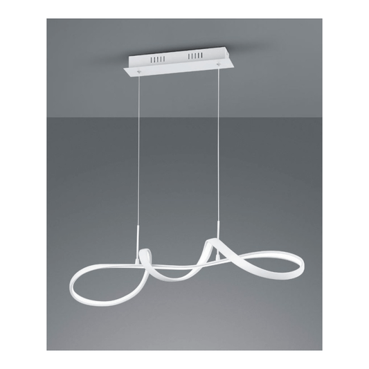 Lampadario Perugia Bianco Design Moderno Intreccio Led Dimmer 4000K Trio Lighting