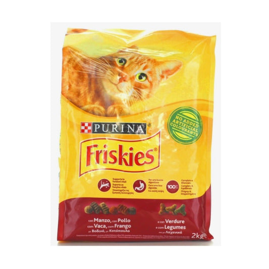 Friskies gatto crocchette con manzo, pollo e verdure Purina 2 chilogrammi