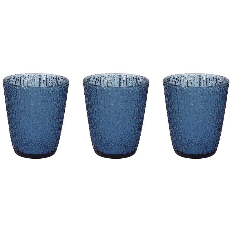 Set 3 Bicchieri Vetro blu 280 Cc Linea DAVOR