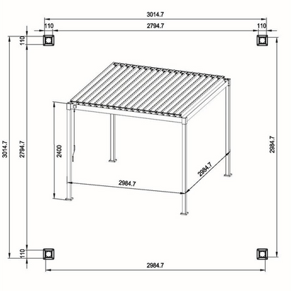 Pergola Garda antracite 300x300xH240