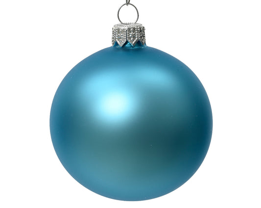 Pallina di Natale Palline di vetro opaco colore zucchero blu ø 8cm