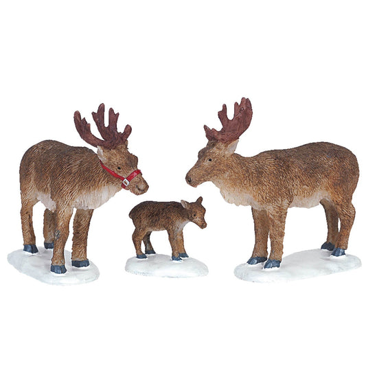 Lemax Reindeer Set Of 3 - Set di 3 renne per villaggio di Natale