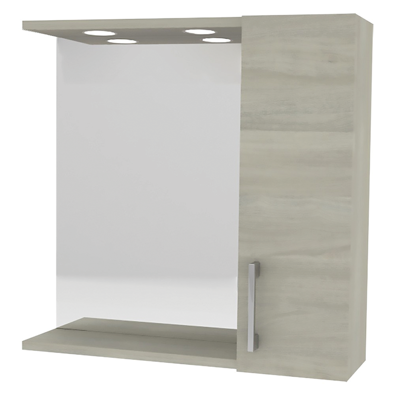 Specchiera bagno con pensile singolo cm 58 X 16 X H.57