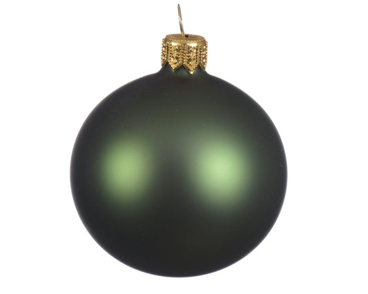 Pallina di Natale Vetro opaco a pallina colore verde pino ø 7cm