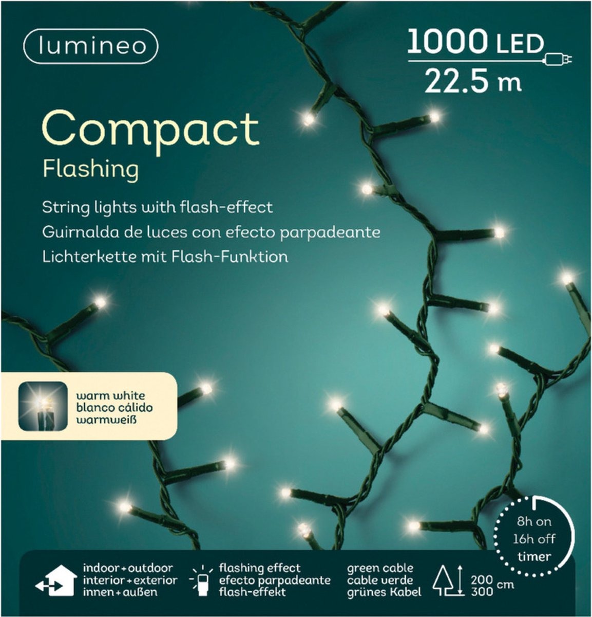 Illuminazione LED compatta - 1000 luci - 22,5 m - Bianco caldo