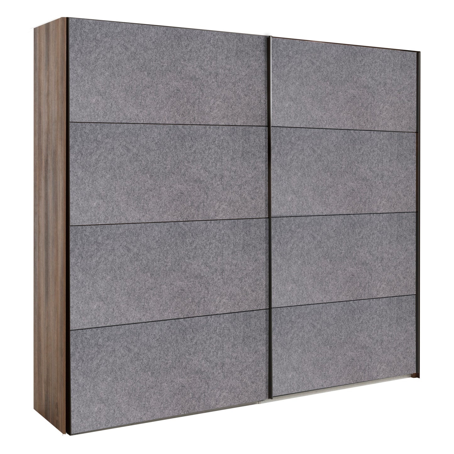 Armadio Audace 2 ante scorrevoli Noce/grigio - 223x250x67 cm