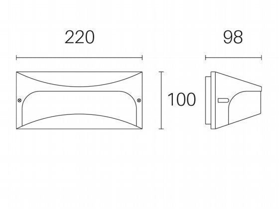 Applique 10W Led 4000K  linea dome  grafite