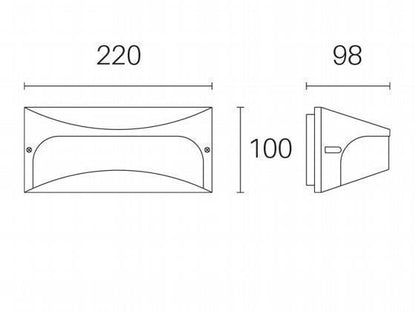 Applique 10W Led 4000K  linea dome  grafite