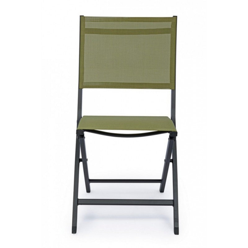 Sedia Per Esterno In Alluminio Antracite Verde Elin 47X57X H88 Cm