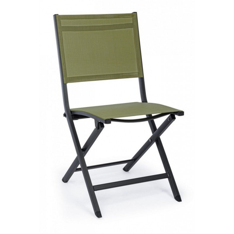 Sedia Per Esterno In Alluminio Antracite Verde Elin 47X57X H88 Cm