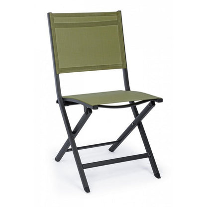 Sedia Per Esterno In Alluminio Antracite Verde Elin 47X57X H88 Cm