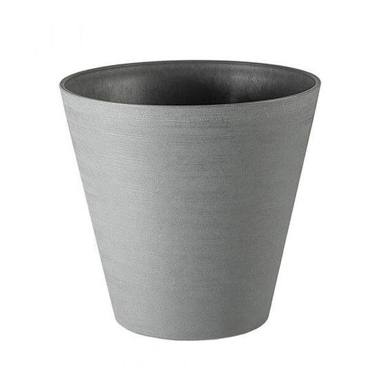 Vaso per rinvaso grigio con bordo arrotondato