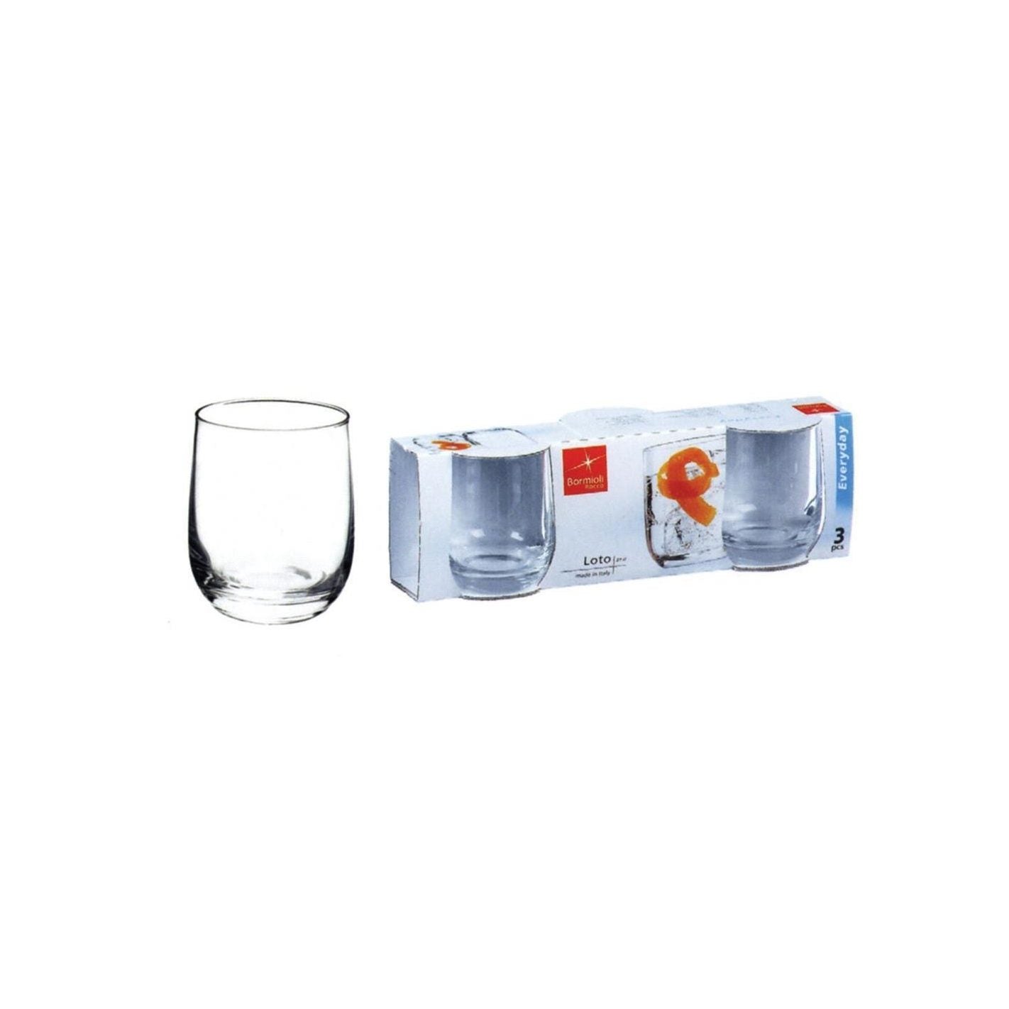 Bormioli - Set di 3 bicchieri acqua Loto 27cl