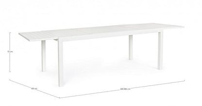 Tavolo allungabile Hilde 200/300x100 cm in alluminio Bianco