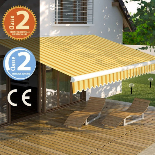 Tenda da sole fissa Itaca 3 x 2 metri colore beige e ocra Verdelook