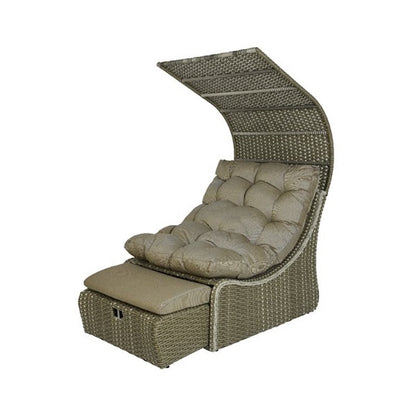 Poltrona letto Daybed Siesta in vimini Taupe - 108x90x150 cm