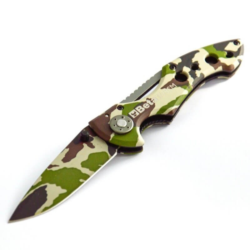 Coltello Beta Serramanico Pieghevole Mimetico Militare Camouflage