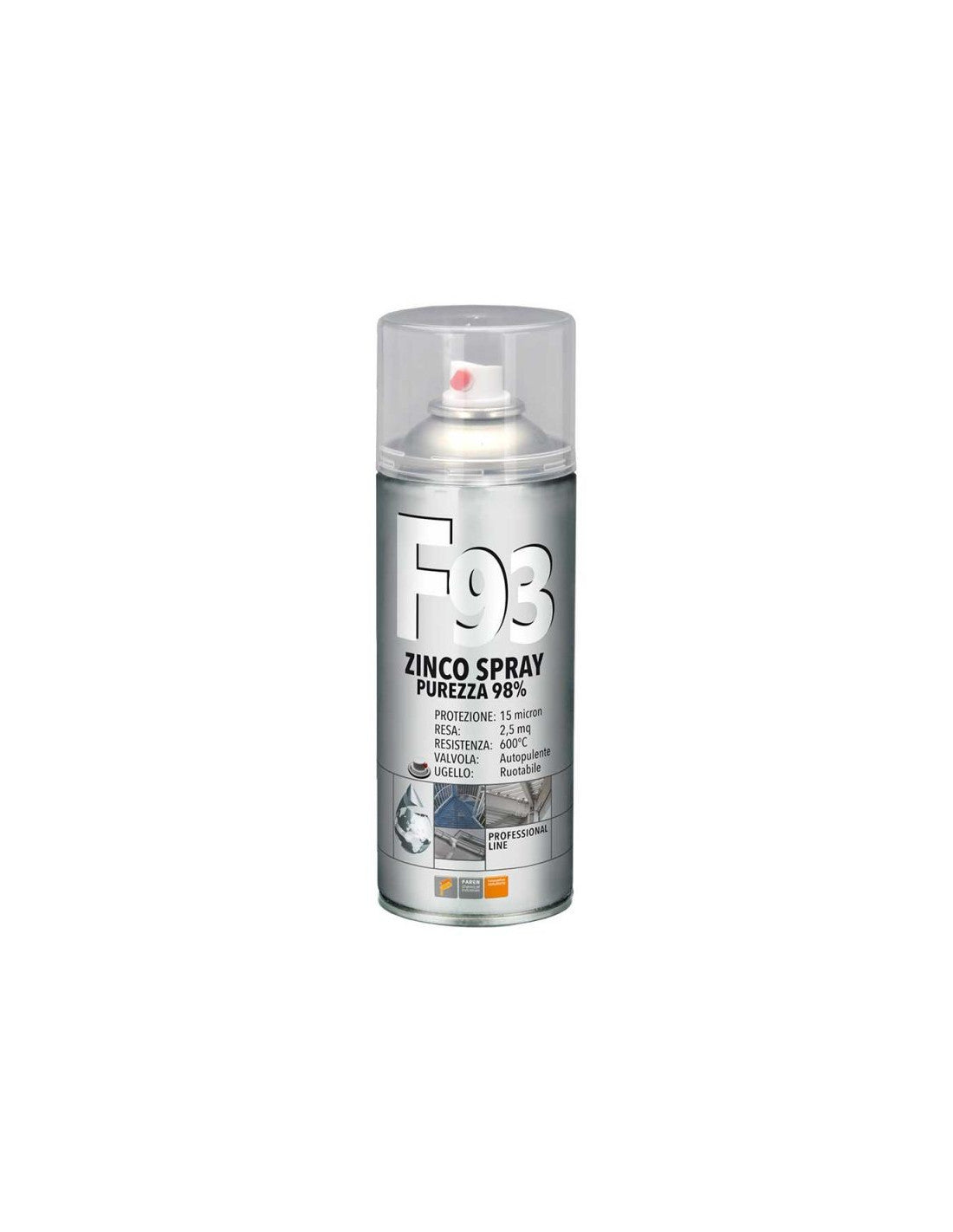 Spray professionale al F93 Zinco da 400 ml della Faren, codice 973003.