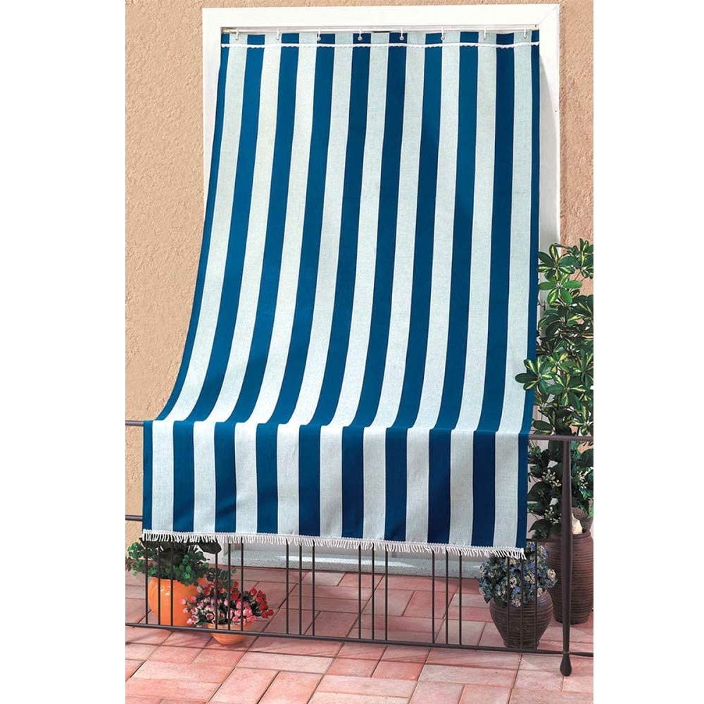 Tenda da sole per balcone strisce blu e bianco 140 x 300 centimetri