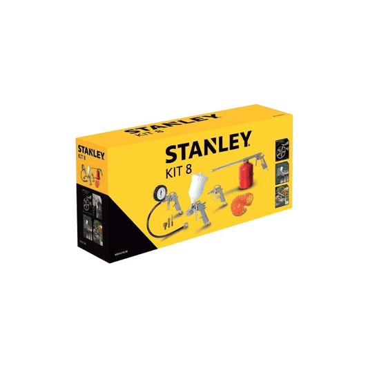 Stanley Kit 8 Utensili Pneumatici Compressore Aria Soffiaggio Gonfiaggio Aerografo