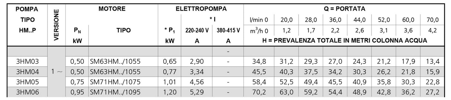 Elettropompa Centrifuga Multistadio Orizzontale Lowara Serie 3Hm