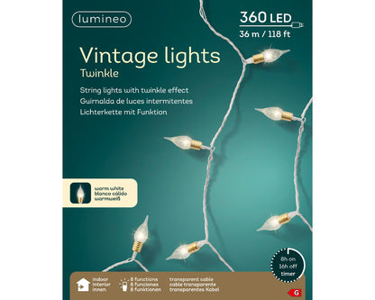 Lampade vintage a LED con effetto tremolio a 8 funzioni per uso interno L 3590 cm