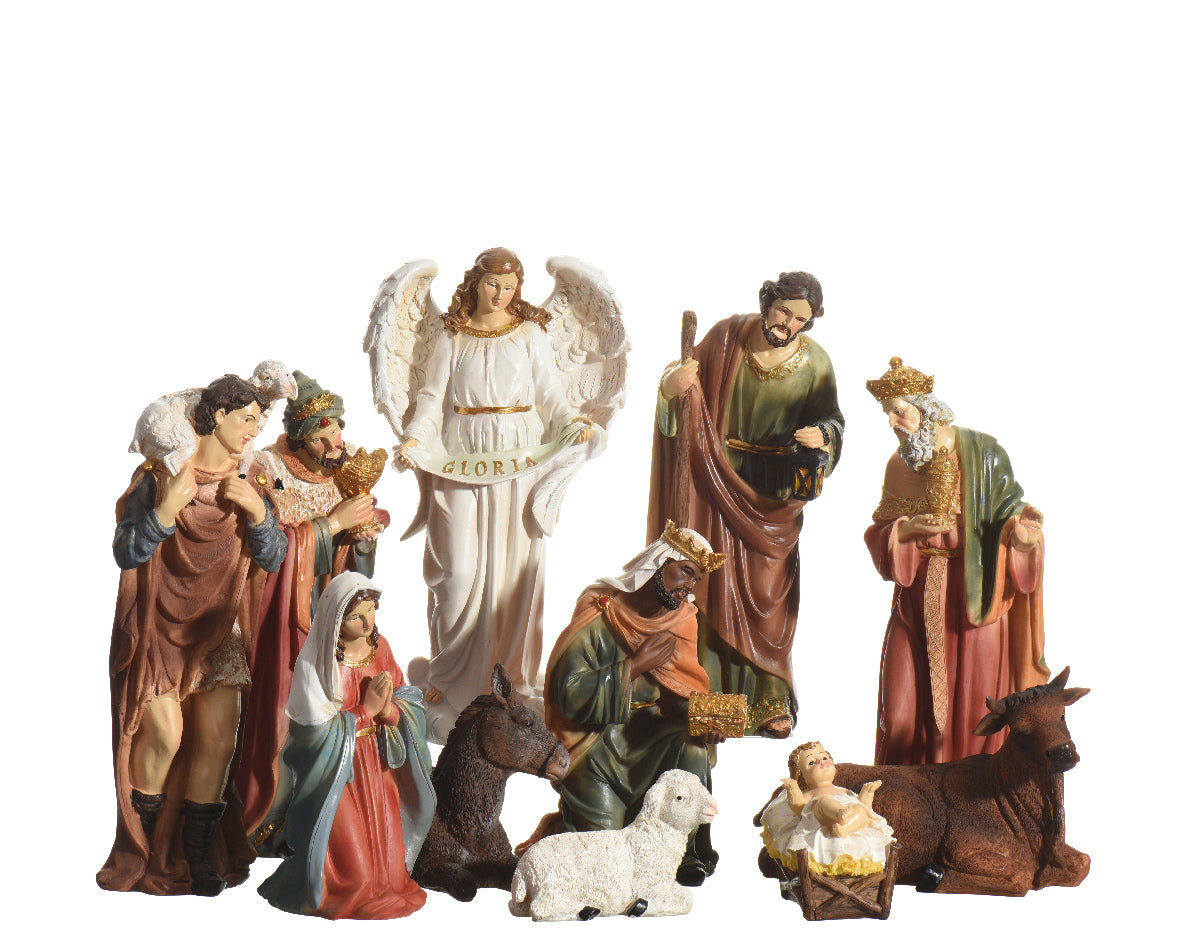 Set di natività in poliresina L 11.5 x P 8.3 x H 29.5 cm