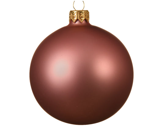 Pallina di Natale Vetro opaco a pallina colore velluto rosa ø 6cm