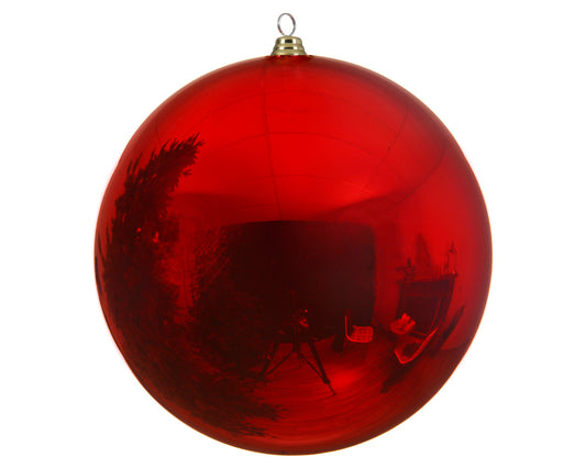 Pallina di Natale Pallina natalizia infrangibile lucida colore rosso natalizio ø 40cm