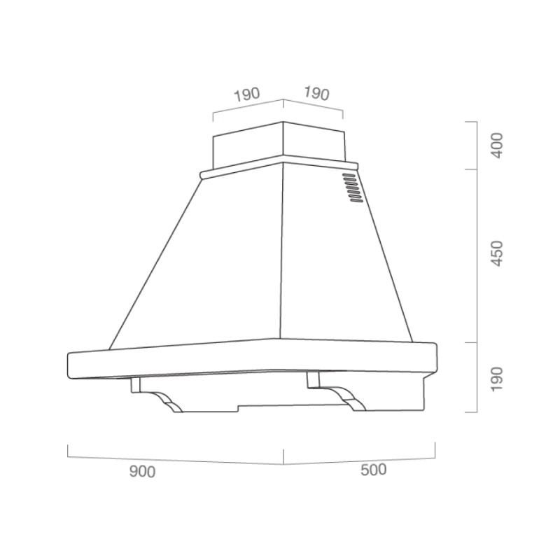 Cappa aspirante FEELING in acciaio inox bianco e cornice in legno colore tabacco cm 90