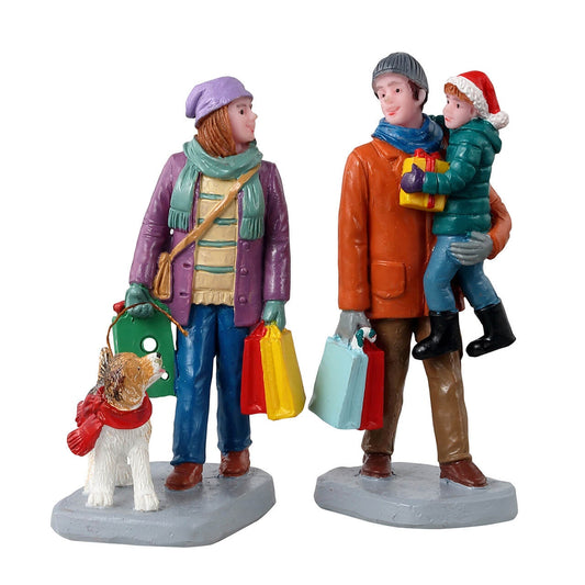 Lemax Holiday Shoppers Set Of 2 - Acquirenti Delle Festività Set Di 2 Pz Gioco invernale decorazione per villaggio Natale